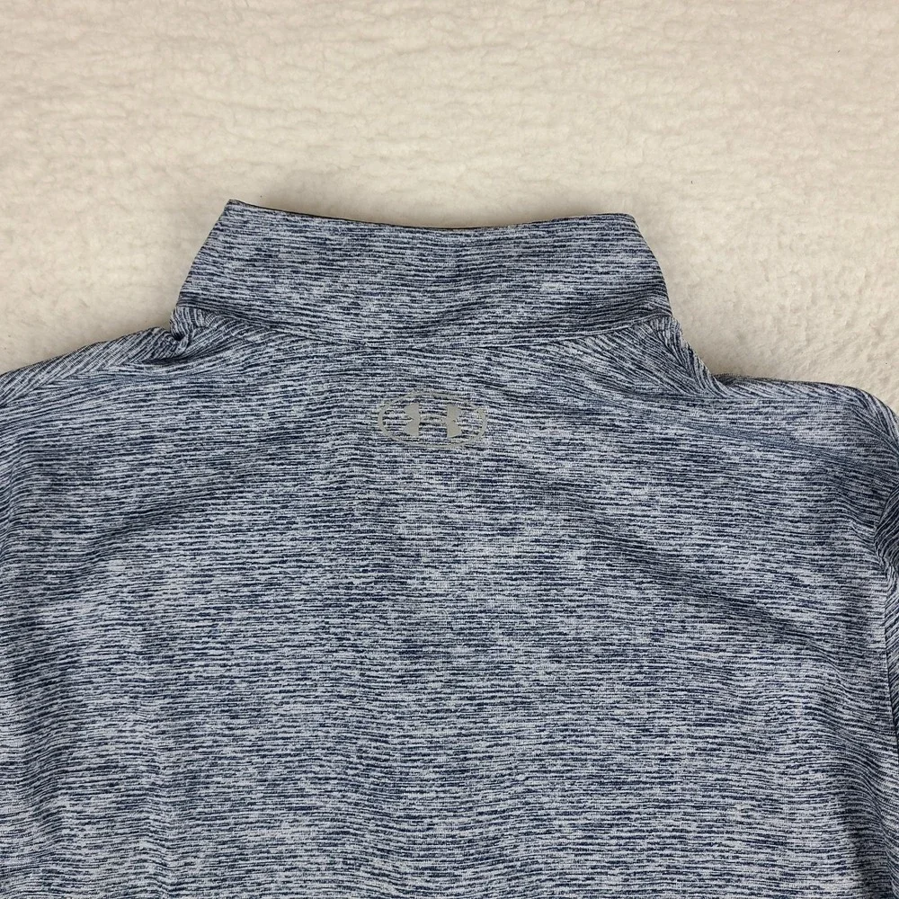 Under Armour Sweater Mens‎ Large Blue Heathered Fitted Heatgear Tech Running Run